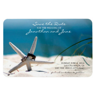 Magnet Flexible Plage Ocean Mariage Anneaux Starfish Enregistrer l