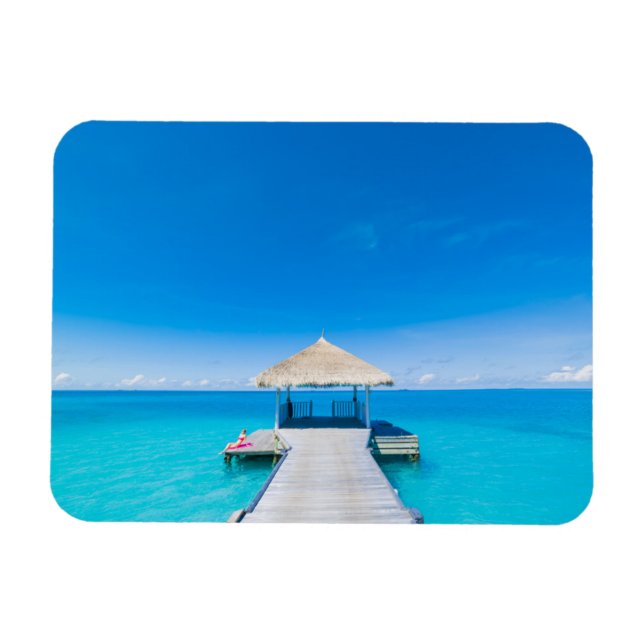 Magnet Flexible Plage Paradise | Station tropicale, Maldives (Horizontal)