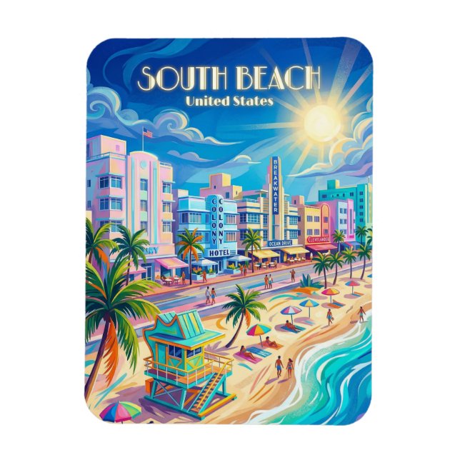 Magnet Flexible Plage Sud de Floride (Vertical)