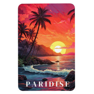Magnet Flexible Plage tropicale paradisiaque 