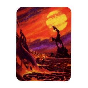 Magnet Flexible Planète volcanique de science-fiction vintage avec