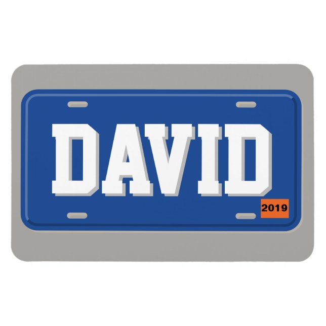 Magnet Flexible Plaque de licence bleue et blanche personnalisée (Horizontal)