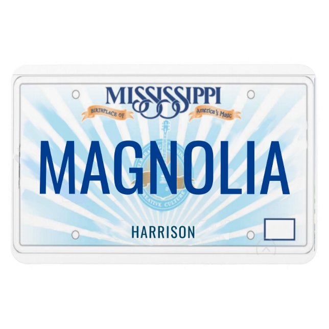Magnet Flexible Plaque de licence Mississippi flexible (Horizontal)