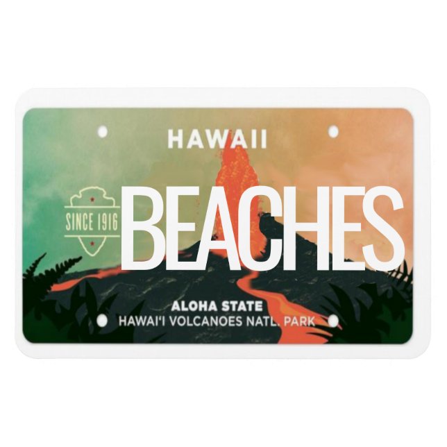 Magnet Flexible Plaque de licence volcano Hawaii Flexible (Horizontal)