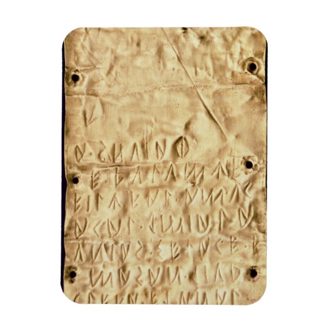 Magnet Flexible Plaque d'or avec inscription étrusque "brève", de (Vertical)