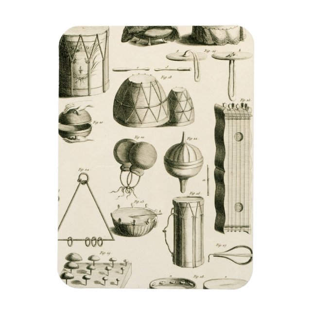 Magnet Flexible Plaque II : instrument de percussion ancien et mod (Vertical)