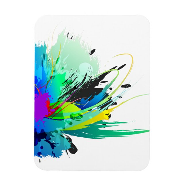 Magnet Flexible Plaques de peinture Peacock Abstraites (Vertical)