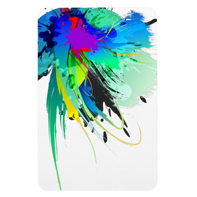 Magnet Flexible Plaques de peinture Peacock Abstraites (Vertical)