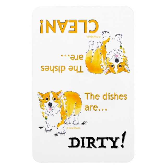 Magnet Flexible Plats propres / Plats salés Corgi (4x6) (Vertical)