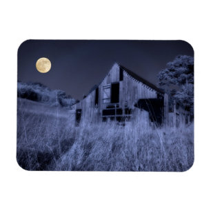 Magnet Flexible Pleine lune au-dessus   Vieille grange patinée