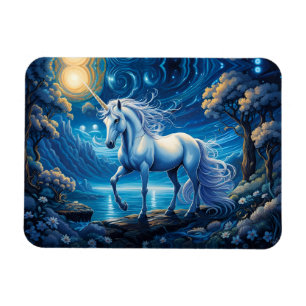 Magnet Flexible Pleine lune d'Imaginaire Unicorne blanche