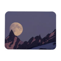Pleine lune se lève | Montagnes Chugach Alaska