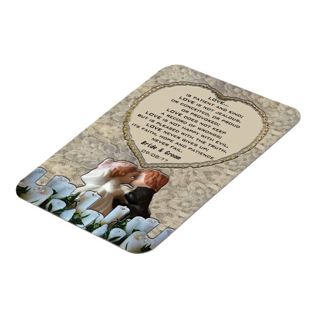 Magnet Flexible Poème d'amour mariée et mariée blanche espagnole (Côté Gauche)