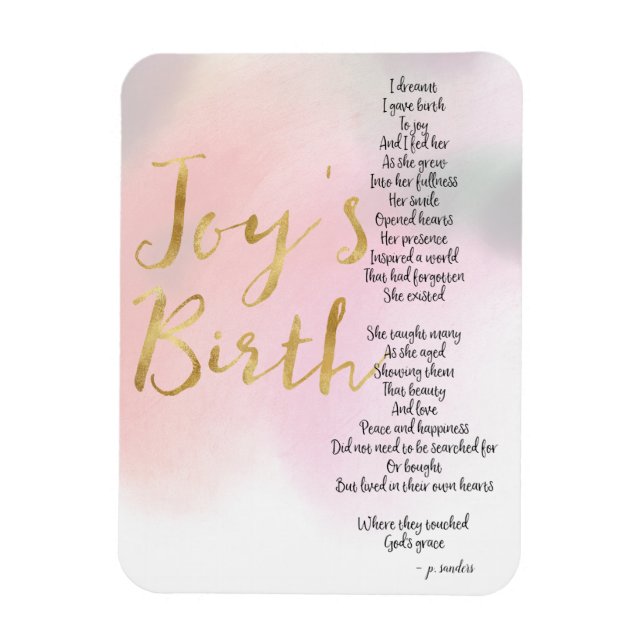 Magnet Flexible Poème de naissance de Joy (Vertical)