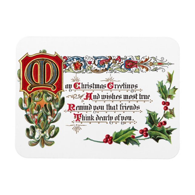 Magnet Flexible Poème de Noël pour les amis (Horizontal)