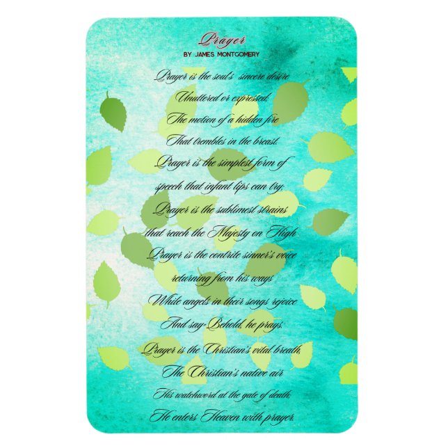Magnet Flexible Poème de prière de James Montgomery (Vertical)