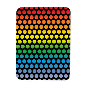 Magnet Flexible Pois arc-en-ciel noir