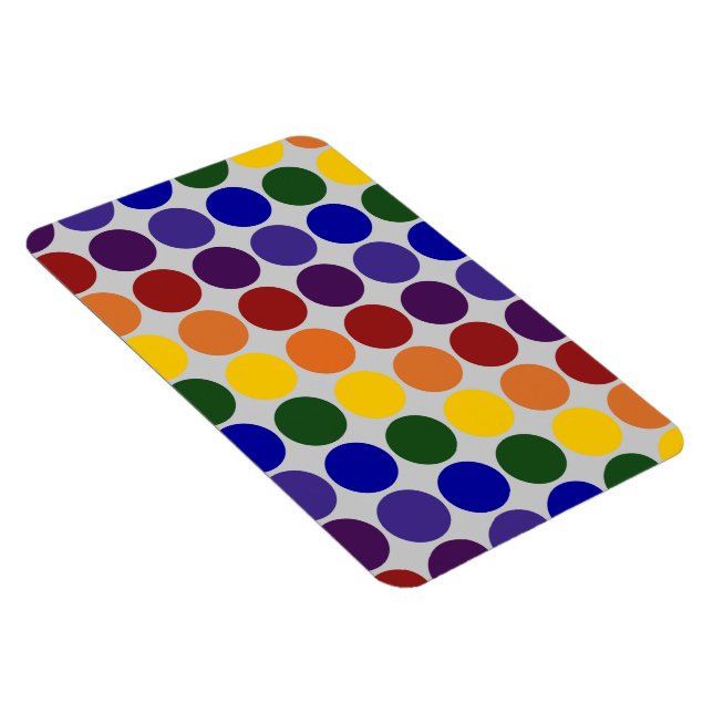 Magnet Flexible Pois arc-en-ciel sur gris (Côté Droit)