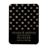 Pois Black & Gold modernes Enregistrer la date
