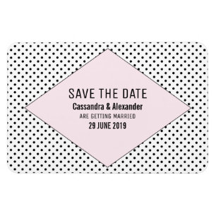 Magnet Flexible Pois roses modernes sauvez la date