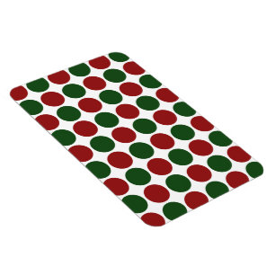 Magnet Flexible Pois rouges et verts en blanc