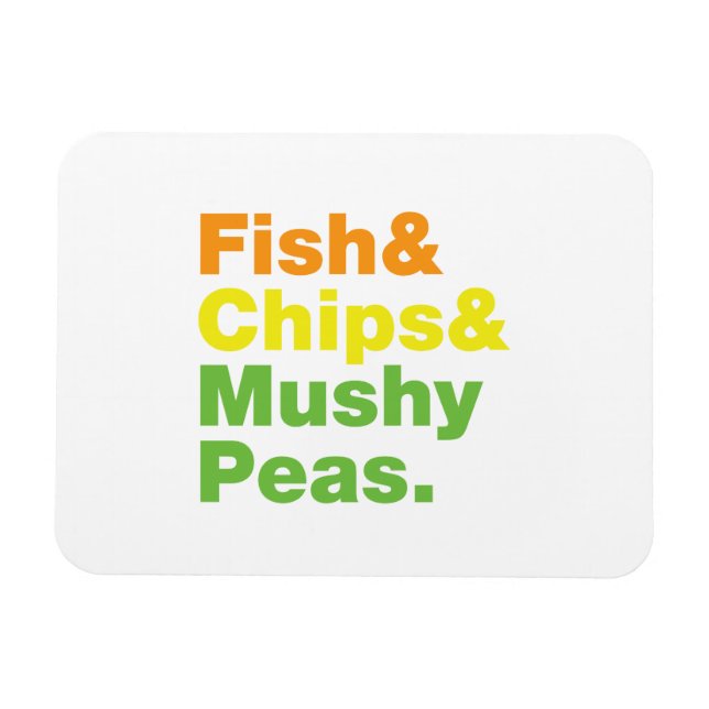 Magnet Flexible Poissons & Chips & Pois Musqués. (Horizontal)