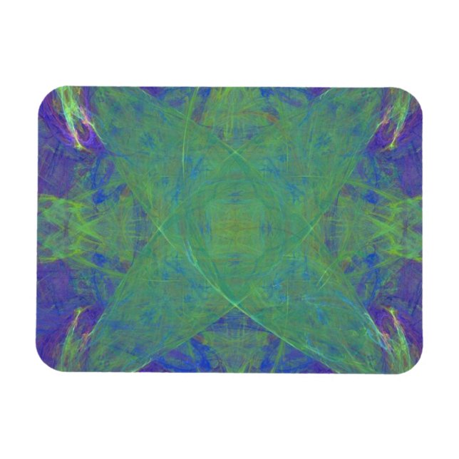 Magnet Flexible Poitrine de mer verte sur Abstrait pourpre (Horizontal)