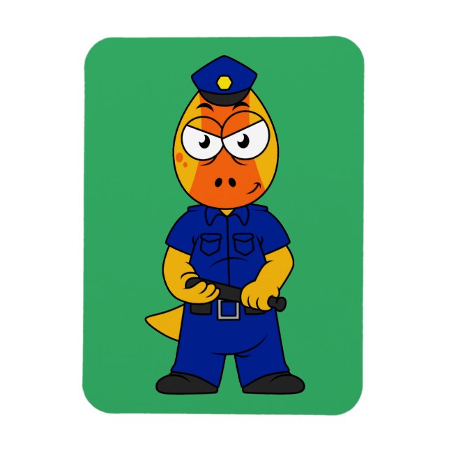 Magnet Flexible Police de Pachycéphalosaure. (Vertical)