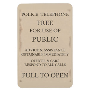 Magnet Flexible Police Public Call Phone Box Notice