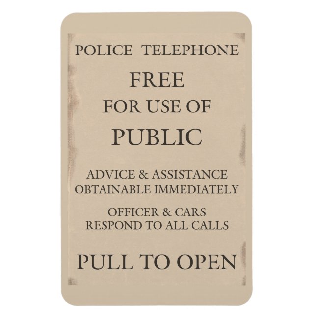 Magnet Flexible Police Public Call Phone Box Notice (Vertical)