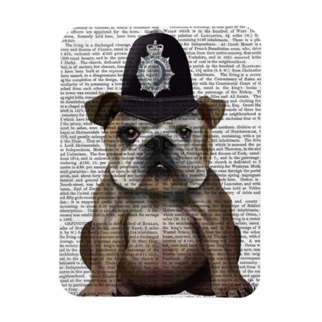 Magnet Flexible Policier de Bulldog (Vertical)