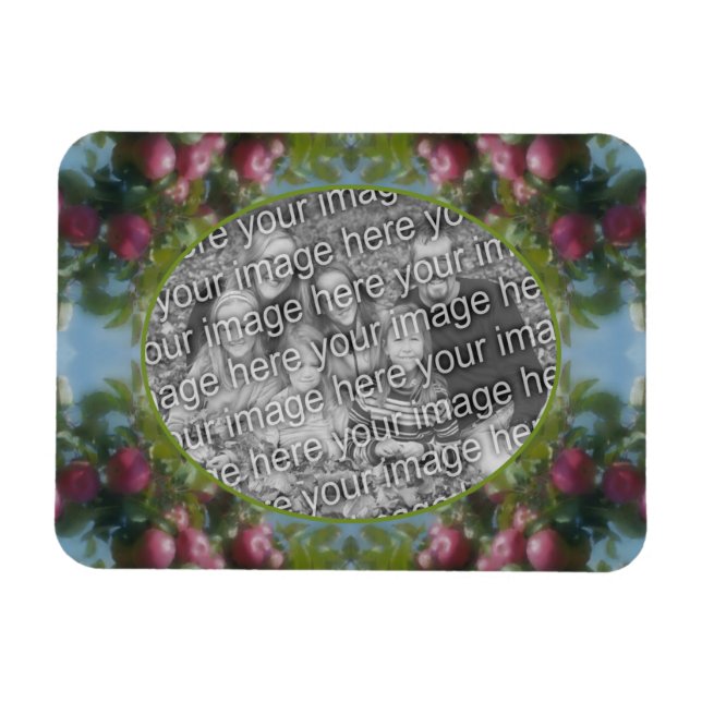 Magnet Flexible Pommes Rouges Sur Arbre Ajouter Votre Photo (Horizontal)