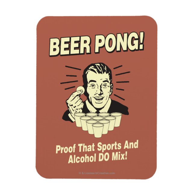 Magnet Flexible Pong de bière : Preuve d'alcool et mélange de spor (Vertical)