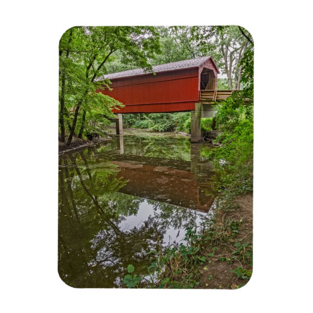 Magnet Flexible Pont couvert du ruisseau Sugar, Glenarm, Illinois (Vertical)