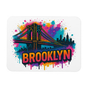 Magnet Flexible Pont de Brooklyn Graffiti Pop Art – Urbain Coloré