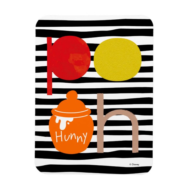 Magnet Flexible Pooh | Aquarelle avec Pot Hunny (Vertical)