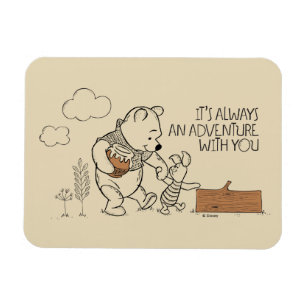 Magnet Flexible Pooh & Piglet   C'est toujours une aventure avec v
