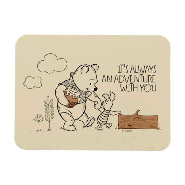 Magnet Flexible Pooh & Piglet | C'est toujours une aventure avec v (Horizontal)
