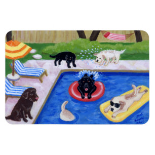 Magnet Flexible Pool Party Labradors Peinture amusante