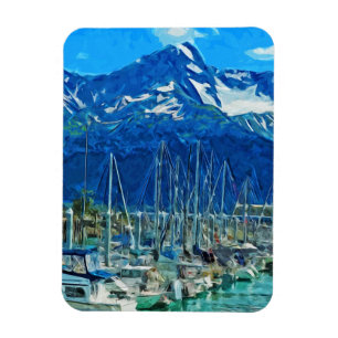 Magnet Flexible Port de l'impressionisme abstrait de Seward Alaska