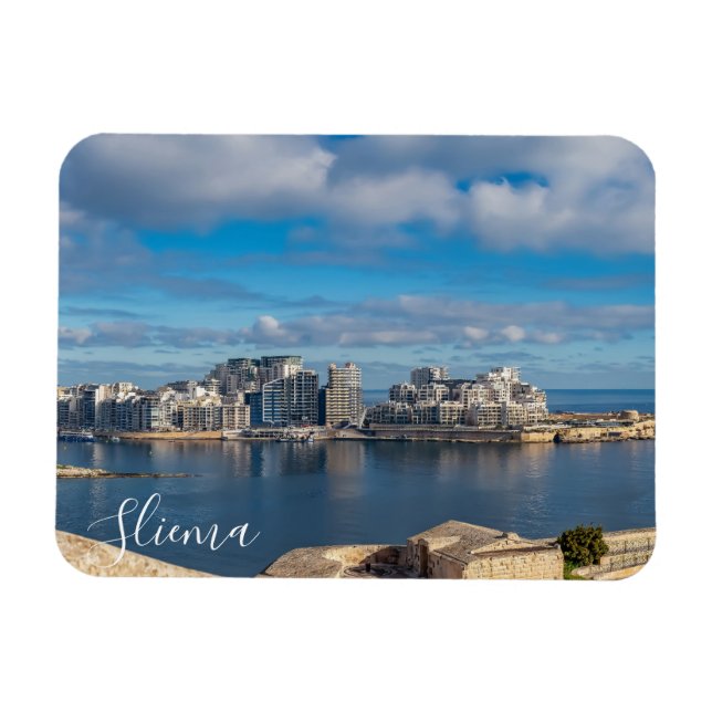 Magnet Flexible Port de Sliema et gratte-ciel à Malte (Horizontal)