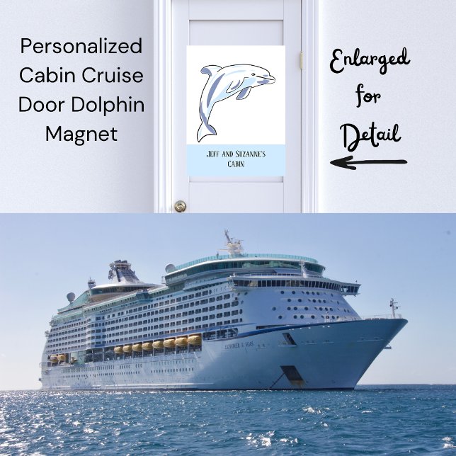 Magnet Flexible Porte de croisière Cabine personnalisée CUTE Dolph (Personalized Cabin Cruise Door CUTE Dolphin Magnet)
