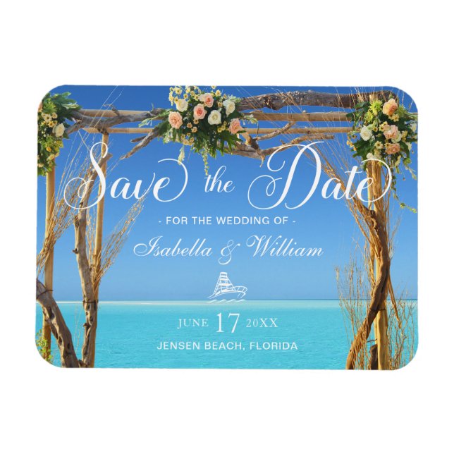 Magnet Flexible Porte de mariage Floral Summer Beach Économisez la (Horizontal)
