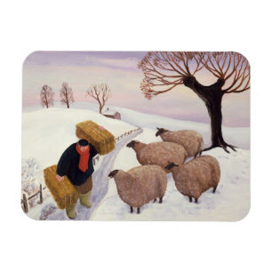 Magnet Flexible Porter le foin au mouton en hiver