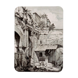 Magnet Flexible Portique d'Octavie Rome Art en noir et blanc