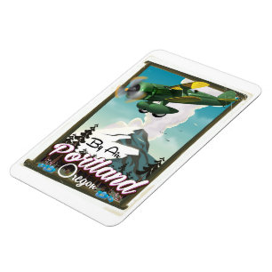 Magnet Flexible Portland, Oregon affiche de voyage vintage