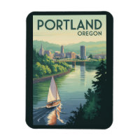 Portland Oregon Toile de fond Voyage Art Vintage