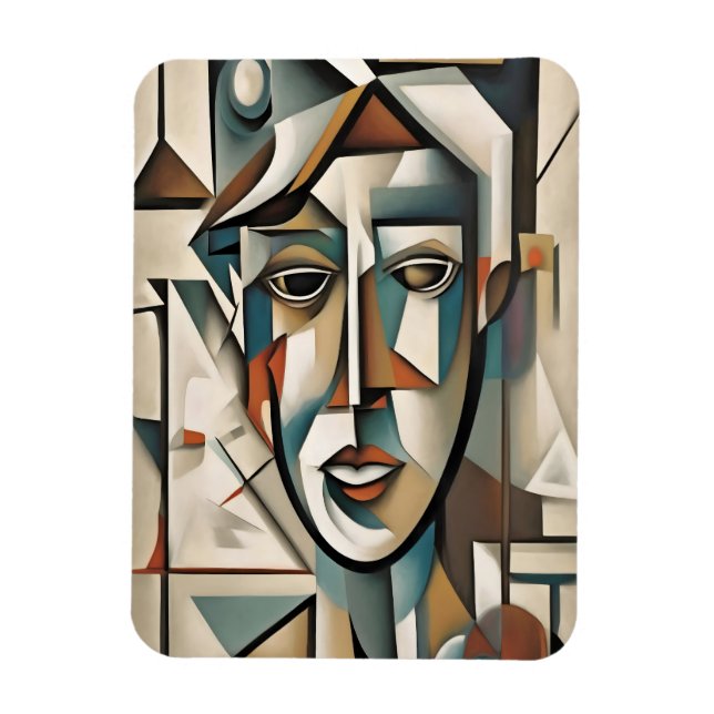 Magnet Flexible Portrait Cubiste moderne Art Abstrait (Vertical)