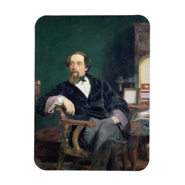Magnet Flexible Portrait de Charles Dickens (huile sur toile) (Vertical)