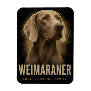 Magnet Flexible Portrait de chien de famille aimant loyal Weimaran